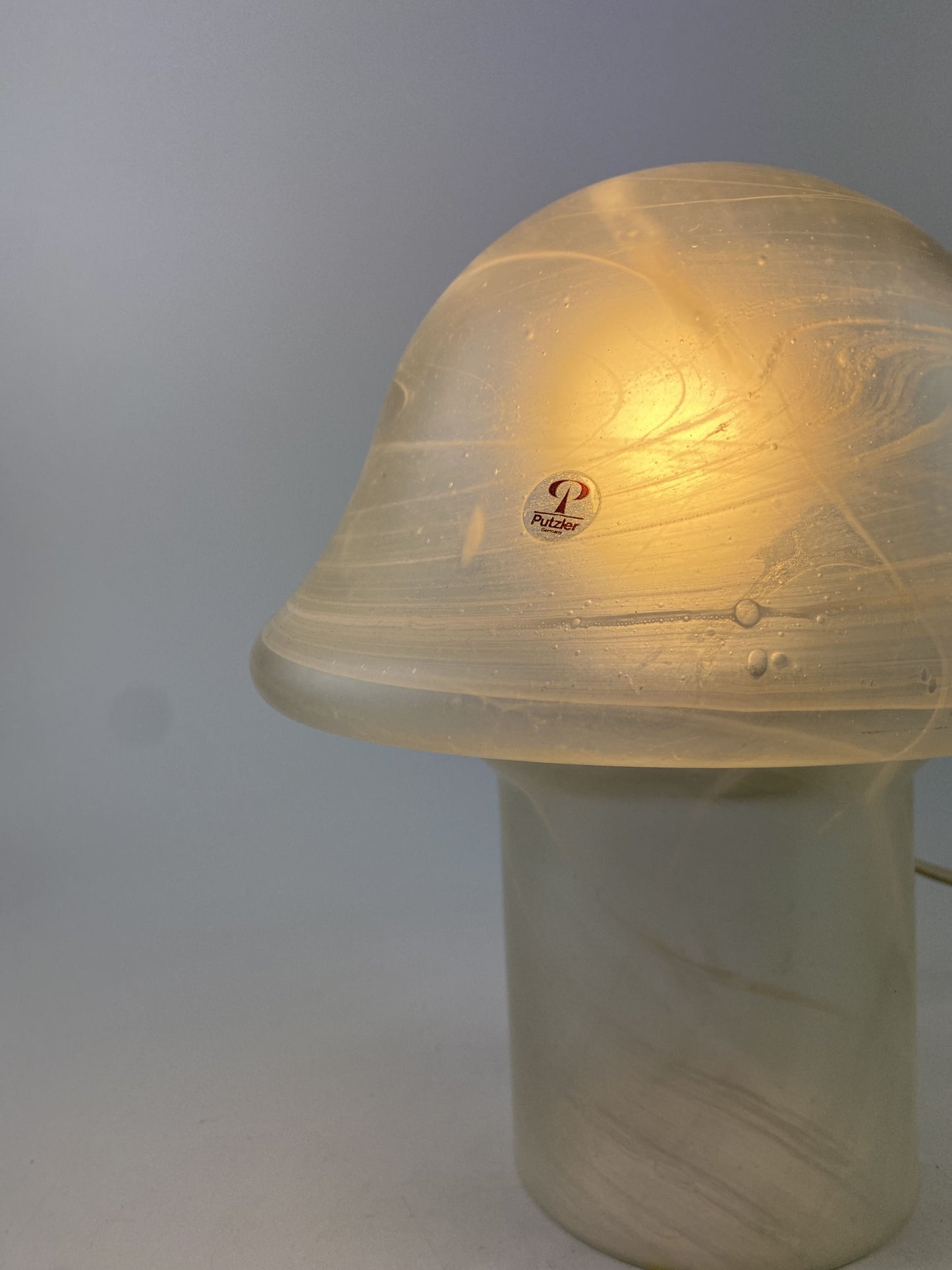 1 of 4 Swirl clear glass Peill and Putzler mushroom table lamp 1970