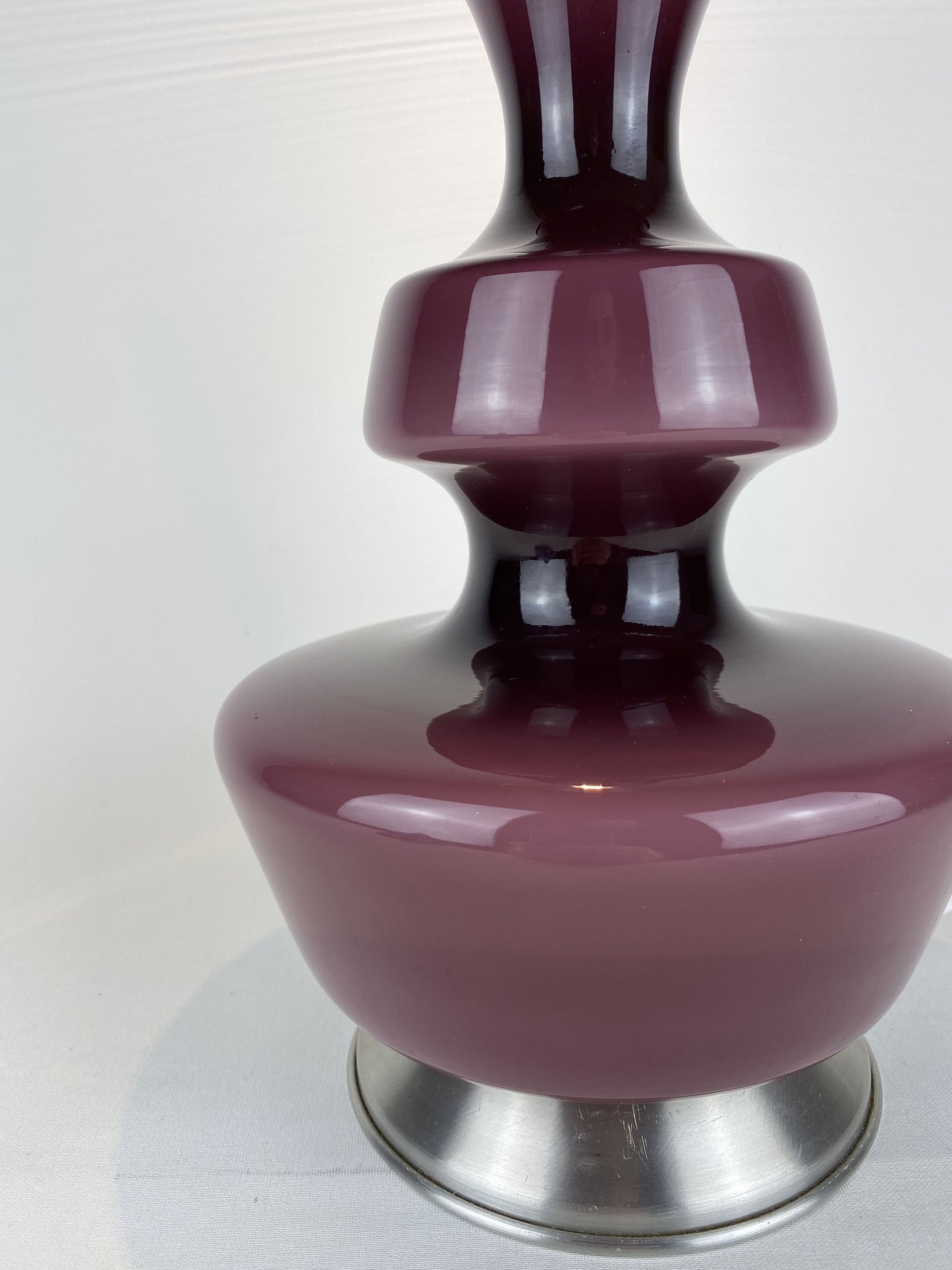 Purple glass table lamp by Glasfabriek De Rupel N.V. for Massive