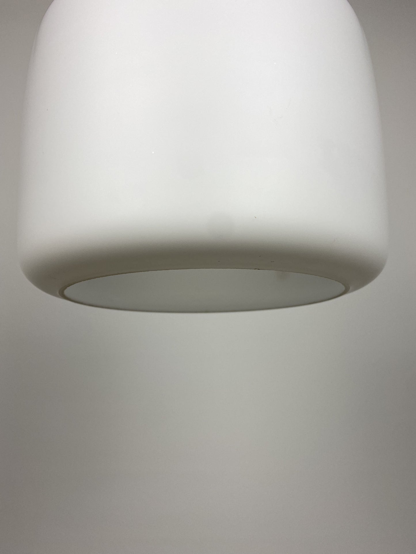 1 of 3 Frosted White glass pendant light by Peill and Putzler 1960