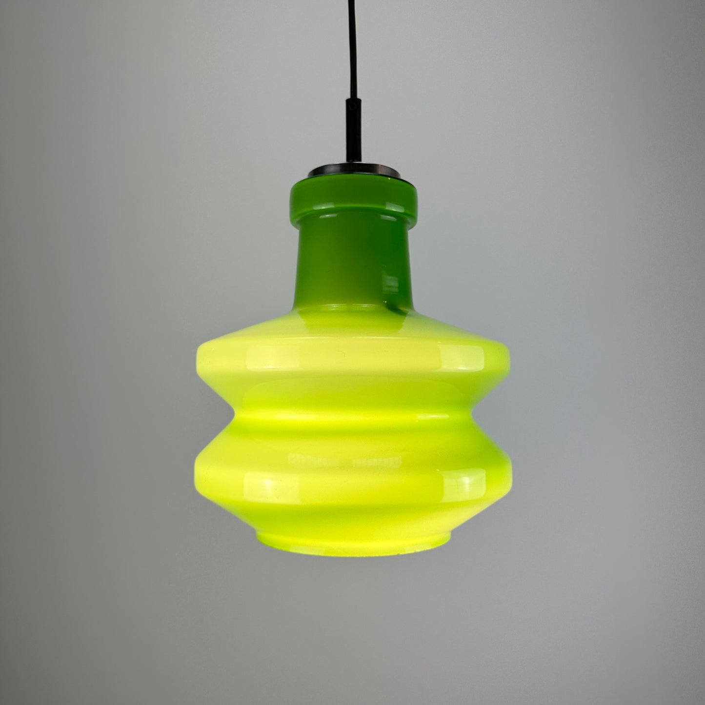 Rare green glass pendant light by Peill and Putzler 1960