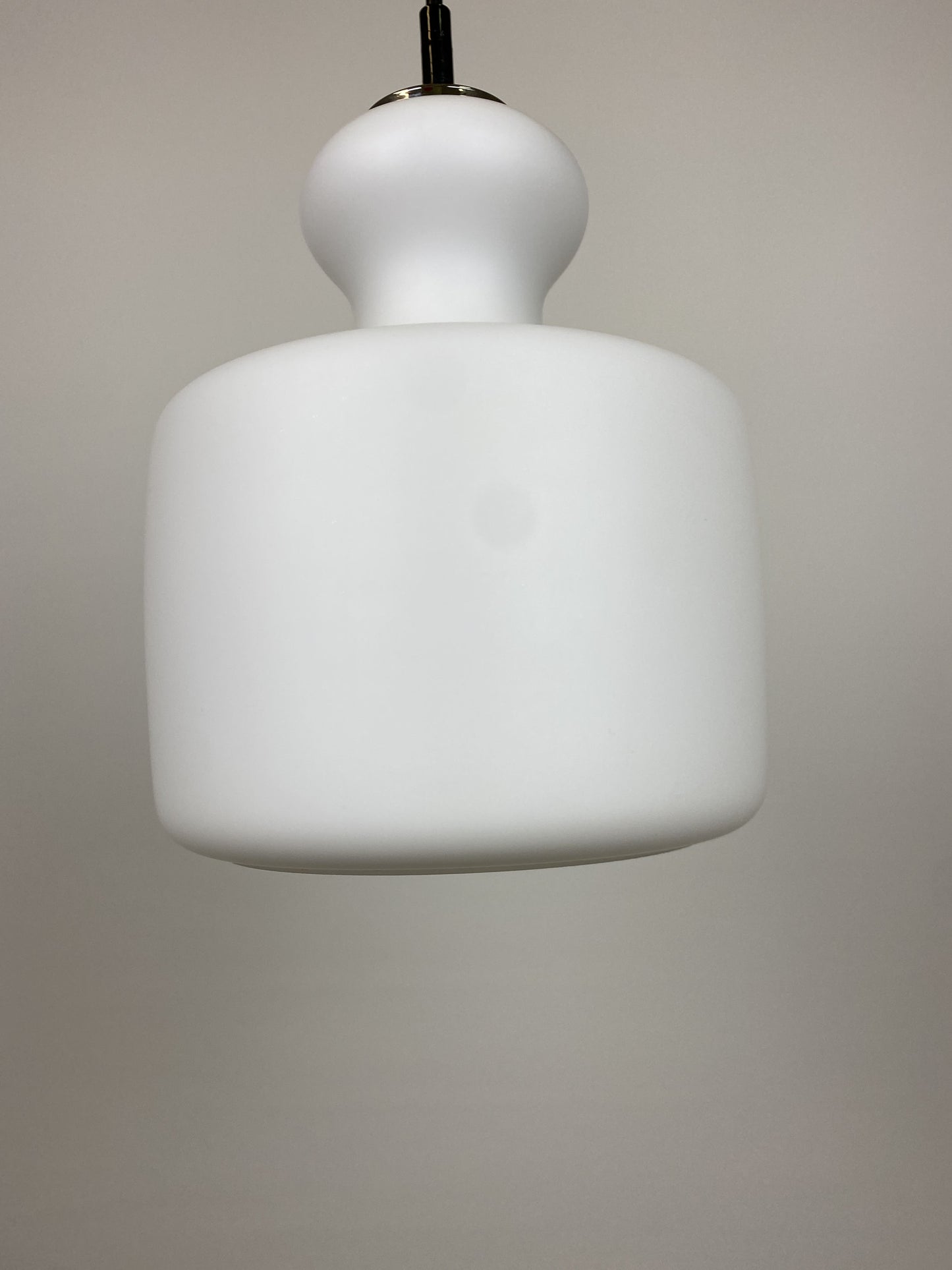 1 of 3 Frosted White glass pendant light by Peill and Putzler 1960