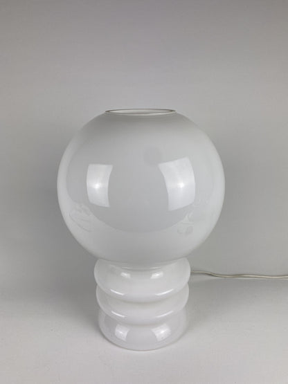 White glass murano glass Bulb table lamp 1970